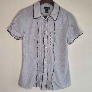 Banana Republic Striped Short Sleeve Top Sz M NWT